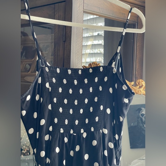 J Crew NWT Strappy wide-leg jumpsuit in black and ivory polka dot - Picture 10 of 14